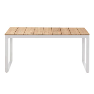 Τραπέζι κήπου Poseidon Megapap μέταλλο - ξύλο χρώμα λευκό - φυσικό 180x92x75εκ. - Image 5