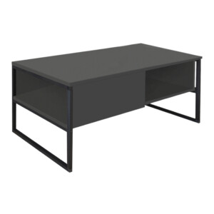 Τραπεζάκι σαλονιού Lawrence Megapap χρώμα ανθρακί 105x60x46εκ. - Image 3