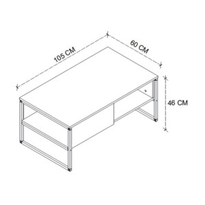 Τραπεζάκι σαλονιού Lawrence Megapap χρώμα ανθρακί 105x60x46εκ. - Image 4