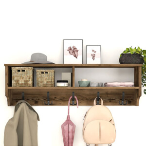 Κρεμάστρα τοίχου Ottila Megapap χρώμα καπνιστή καρυδιά 120x22x37εκ. - Image 2