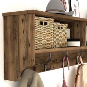 Κρεμάστρα τοίχου Ottila Megapap χρώμα καπνιστή καρυδιά 120x22x37εκ. - Image 3