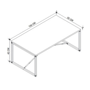 Τραπεζάκι σαλονιού Harte Megapap χρώμα ανθρακί 100x55x42εκ. - Image 3