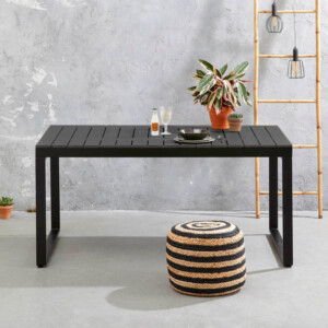 Τραπέζι κήπου Poseidon Megapap μεταλλικό - μασίφ ξύλο χρώμα μαύρο 150x82x75εκ. - Image 2