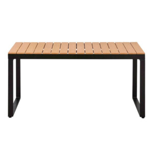 Τραπέζι κήπου Poseidon Megapap μεταλλικό - μασίφ ξύλο χρώμα μαύρο - καρυδί 150x82x75εκ. - Image 5