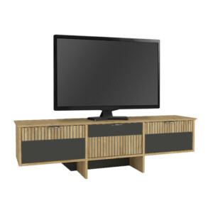 Έπιπλο τηλεόρασης Venita Megapap χρώμα sapphire oak - ανθρακί 150x35x45,3εκ. - Image 4