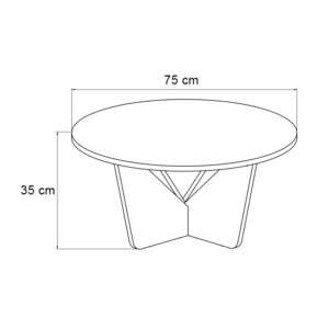 Τραπεζάκι σαλονιού Lagerta Megapap χρώμα μαύρο εφέ μαρμάρου Ø75x35εκ. - Image 5
