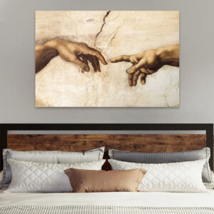 Πίνακας σε καμβά "The Creation of Adam" Megapap ψηφιακής εκτύπωσης 125x80x3εκ. - Image 2