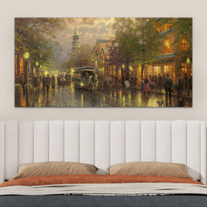 Πίνακας σε καμβά "Wet Streets" Megapap ψηφιακής εκτύπωσης 140x70x3εκ. - Image 2