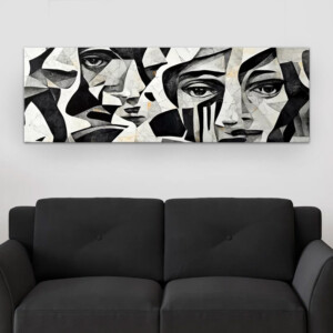 Πίνακας σε καμβά "Abstract Marble Faces" Megapap ψηφιακής εκτύπωσης 150x50x3εκ. - Image 2