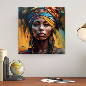 Πίνακας σε καμβά "Powerful Woman" Megapap ψηφιακής εκτύπωσης 60x60x3εκ. - Image 2