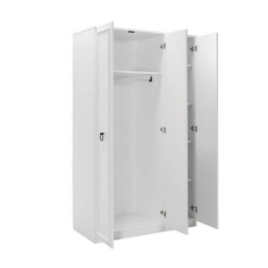 Ντουλάπα ρούχων Hampton Megapap τρίφυλλη χρώμα λευκό 103x52x185εκ. - Image 6