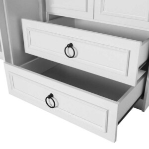 Ντουλάπα ρούχων Hampton Megapap τετράφυλλη με συρτάρια χρώμα λευκό 140x52x185εκ. - Image 5