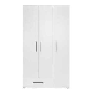 Ντουλάπα ρούχων Bianco Megapap τρίφυλλη με συρτάρια χρώμα λευκό 103x52x187εκ. - Image 3