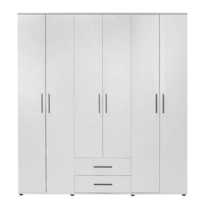 Ντουλάπα ρούχων Bianco Megapap εξάφυλλη με συρτάρια χρώμα λευκό 206x52x213εκ. - Image 3