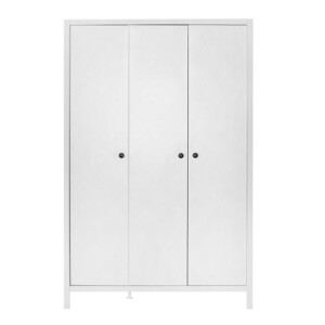 Ντουλάπα ρούχων French Megapap τρίφυλλη χρώμα λευκό 125x54x196εκ. - Image 3