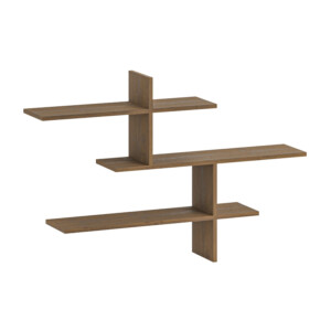 Ραφιέρα τοίχου Leo Megapap χρώμα ανοιχτό καρυδί 123x22x80εκ. - Image 5