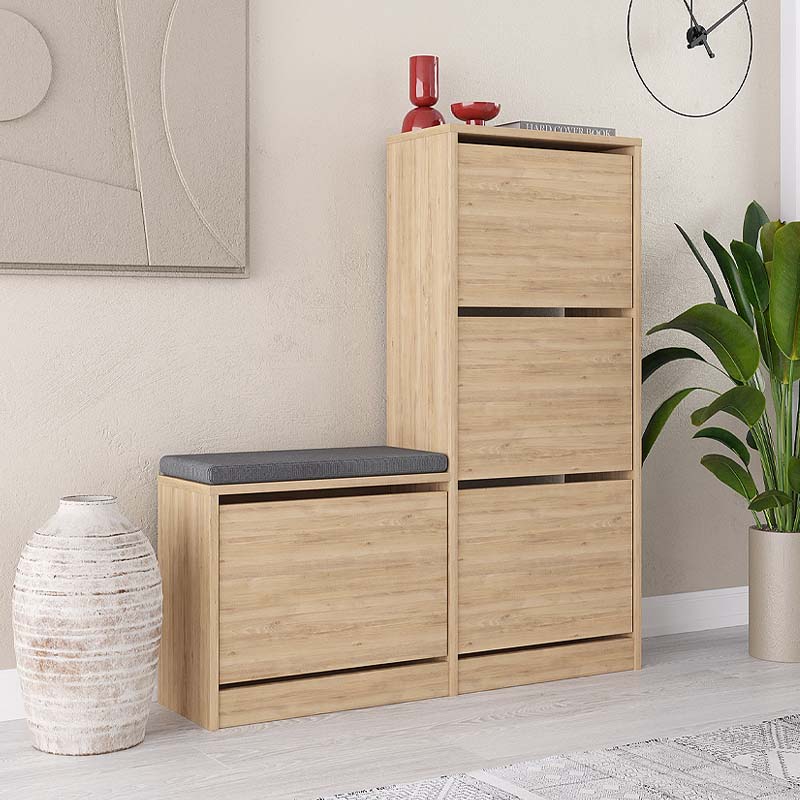 Παπουτσοθήκη Dude Megapap χρώμα φυσικό οξιάς 104