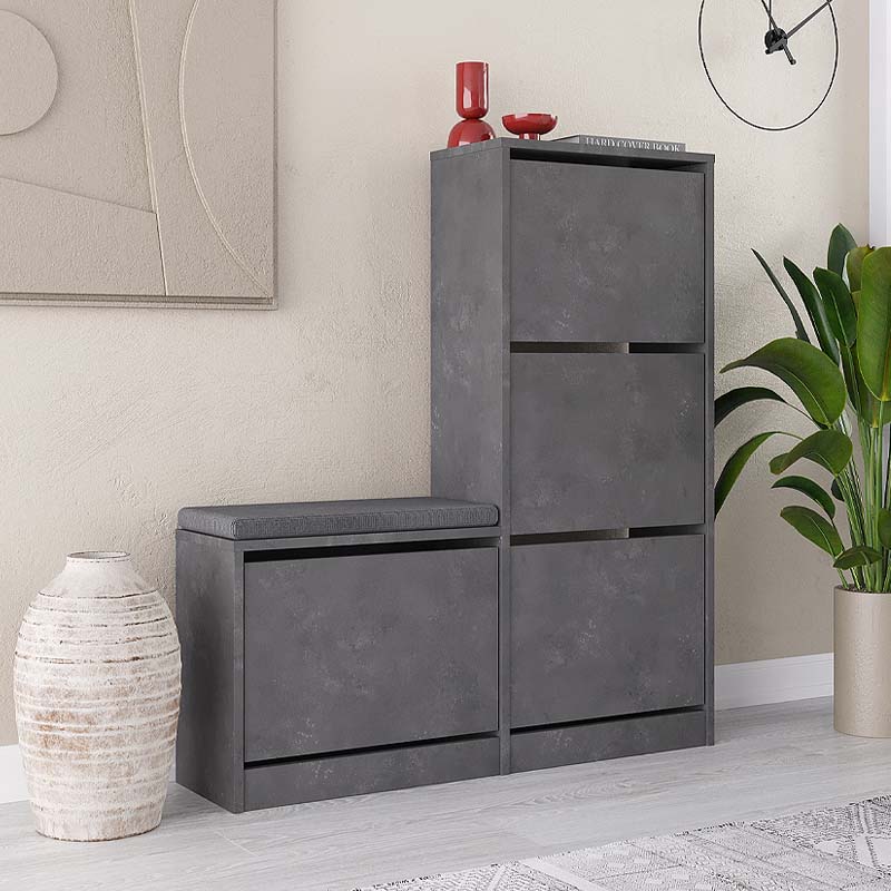 Παπουτσοθήκη Dude Megapap χρώμα γκρι ρετρό104