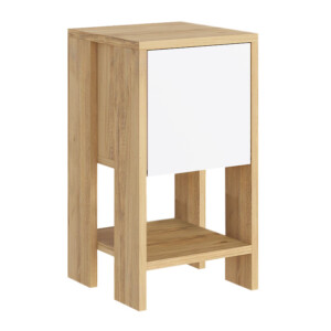 Κομοδίνο Ema Megapap χρώμα sapphire oak - λευκό 30x30x55εκ. - Image 5