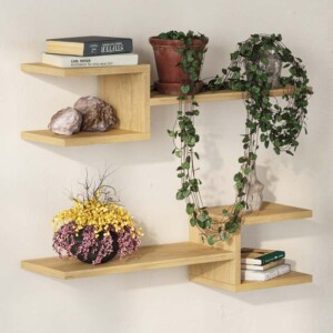 Ραφιέρα τοίχου Fork Megapap 2 τεμαχίων χρώμα sapphire oak 75x19,5x18εκ. - Image 3