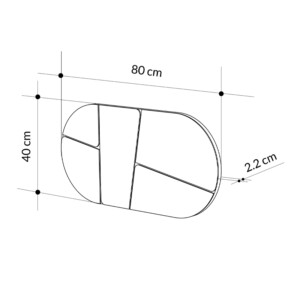 Καθρέπτης τοίχου Otis Megapap χρώμα μαύρο 80x2,2x40εκ. - Image 5