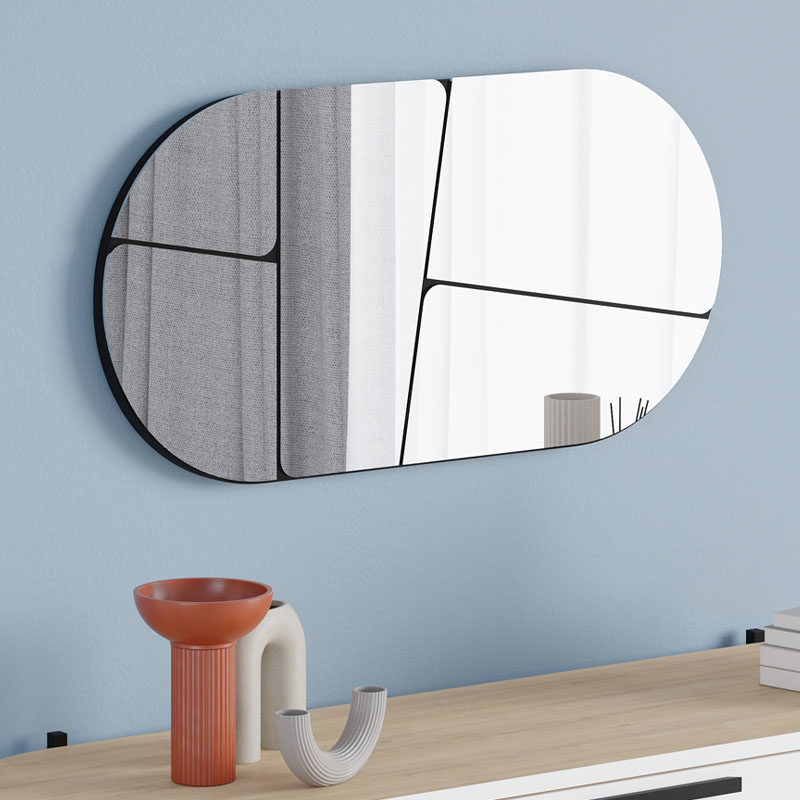 Καθρέπτης τοίχου Otis Megapap χρώμα μαύρο 80x2 Καθρέπτης τοίχου Otis Megapap χρώμα μαύρο 80x2