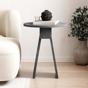 Βοηθητικό τραπεζάκι Chen Megapap χρώμα γκρι ρετρό Φ42x50εκ. - Image 3