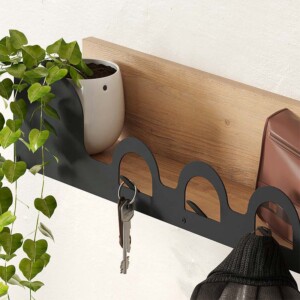 Κρεμάστρα τοίχου Liora Megapap χρώμα sapphire oak 63x14x14εκ. - Image 2