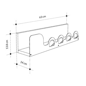 Κρεμάστρα τοίχου Liora Megapap χρώμα sapphire oak 63x14x14εκ. - Image 5