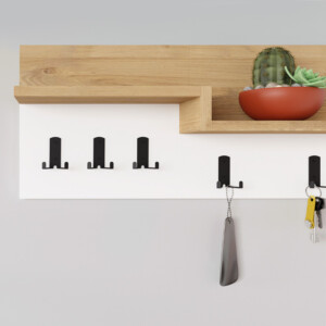 Κρεμάστρα τοίχου Harmon Megapap χρώμα sapphire oak - λευκό 65x15x31εκ. - Image 2