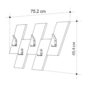 Κρεμάστρα τοίχου Livy Megapap χρώμα sapphire oak - γκρι ρετρό 75,2x1,8x45,3εκ. - Image 5