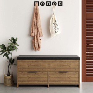 Παπουτσοθήκη Cove Megapap χρώμα ανοιχτό καρυδί 106x34x51,5εκ. - Image 3