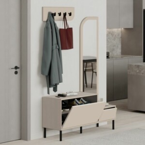 Έπιπλο εισόδου Mila Megapap με κρεμάστρα χρώμα sandstone120x37x171,6εκ. - Image 3