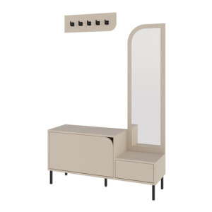 Έπιπλο εισόδου Mila Megapap με κρεμάστρα χρώμα sandstone120x37x171,6εκ. - Image 4