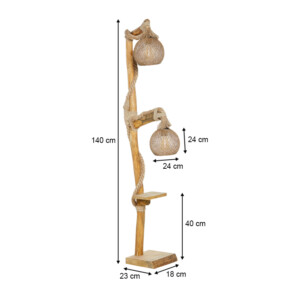 Φωτιστικό δαπέδου Wilfred Megapap ξύλινο χρώμα φυσικό 20x40x140εκ. - Image 4