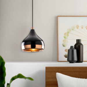 Φωτιστικό οροφής Precious Megapap E27 μεταλλικό μονόφωτο χρώμα μαύρο - bronze Φ17x112εκ. - Image 2