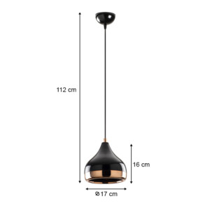 Φωτιστικό οροφής Precious Megapap E27 μεταλλικό μονόφωτο χρώμα μαύρο - bronze Φ17x112εκ. - Image 3