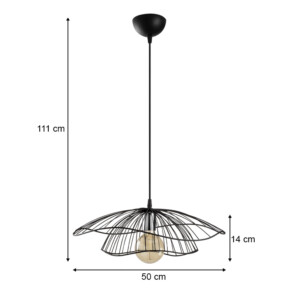 Φωτιστικό οροφής Yildo Megapap E27 μεταλλικό μονόφωτο χρώμα μαύρο Φ50x111εκ. - Image 3