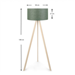 Φωτιστικό δαπέδου Rosling Megapap Mdf/ύφασμα Pvc χρώμα φυσικό/χακί 38x38x140εκ. - Image 3