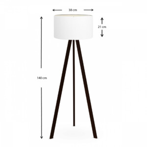 Φωτιστικό δαπέδου Rosling Megapap Mdf/ύφασμα Pvc χρώμα μαύρο - λευκό 38x38x140εκ. - Image 3