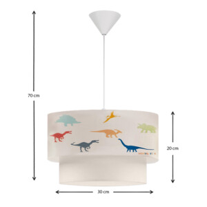 Φωτιστικό οροφής Goofy Megapap υφασμάτινο μονόφωτο με χαριτωμένα δεινοσαυράκια 30x20x70εκ. - Image 3