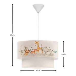 Φωτιστικό οροφής Goofy Megapap υφασμάτινο μονόφωτο με χαριτωμένα ζωάκια 30x20x70εκ. - Image 3