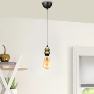 Φωτιστικό οροφής Rustic Megapap E27 μεταλλικό μονόφωτο χρώμα retro antique 100-120εκ. - Image 2