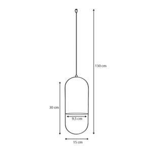 Βάση - ζαρντινιέρα κρεμαστή μεταλλική για φυτά εσωτερικού και εξωτερικού χώρου χρώμα μαύρο Φ15εκ. - Image 2