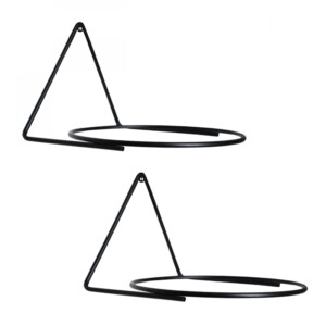 Βάση - ζαρντινιέρα επιτοίχια σετ 2 τμχ μεταλλική για φυτά εσωτερικού και εξωτερικού χώρου χρώμα μαύρο 10x10x11εκ. - Image 2