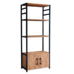 Έπιπλο κουζίνας Agero Megapap μεταλλικό - μελαμίνης χρώμα μαύρο - pine oak 56,1x30x138,3εκ. - Image 4