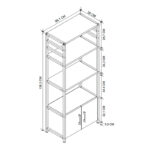 Έπιπλο κουζίνας Agero Megapap μεταλλικό - μελαμίνης χρώμα μαύρο - pine oak 56,1x30x138,3εκ. - Image 5