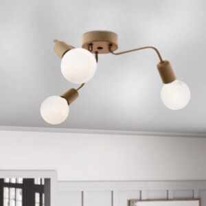 Φωτιστικό οροφής Salvi Megapap E27 μεταλλικό τρίφωτο χρώμα χρυσό 44x44x10εκ. - Image 2