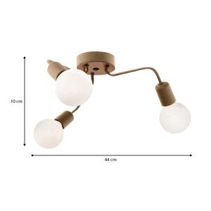 Φωτιστικό οροφής Salvi Megapap E27 μεταλλικό τρίφωτο χρώμα χρυσό 44x44x10εκ. - Image 3