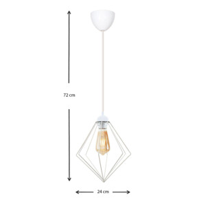 Φωτιστικό οροφής Nura Megapap E27 μεταλλικό μονόφωτο χρώμα λευκό 24x24x72εκ. - Image 3